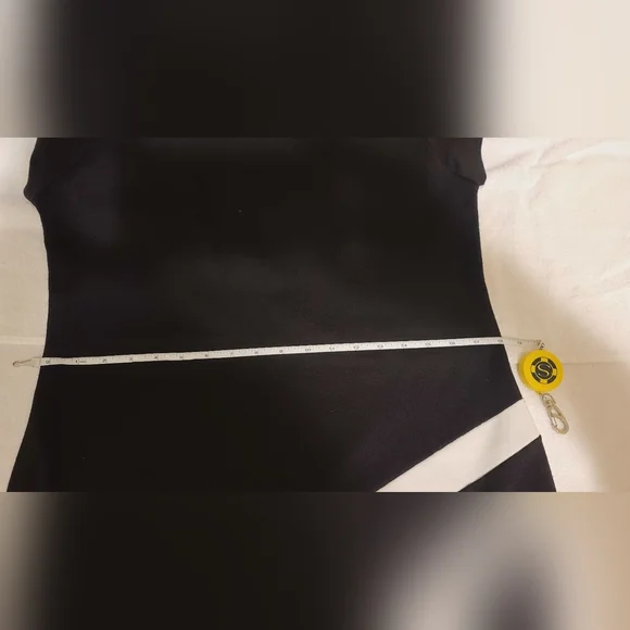 ISCA Black&White Colorblock Wave Graphic Shift Dress Size XL - Picture 8 of 12